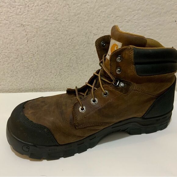 Carhartt Rugged Flex 6 Inch Waterproof Comp Toe Brown Leather Boots Size 14M - Picture 5 of 14